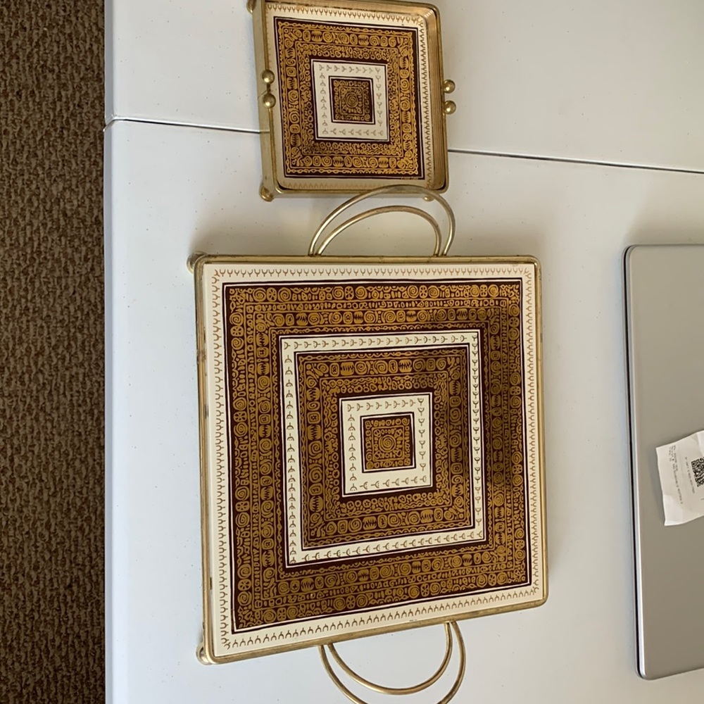 RESERVED for Kristyna - Brass and Ceramic trays